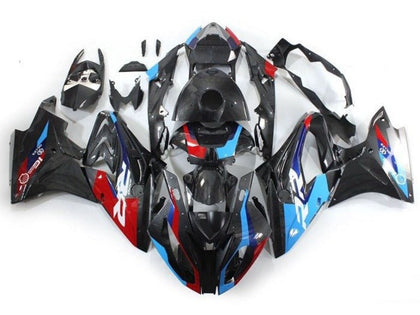 2017-2018 BMW S1000RR Faux Carbon Fiber Red Blue Fairing Kit