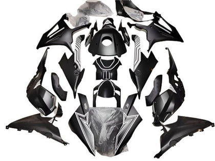 2019-2022 BMW S1000RR Matte Black White Lines Fairing Kit