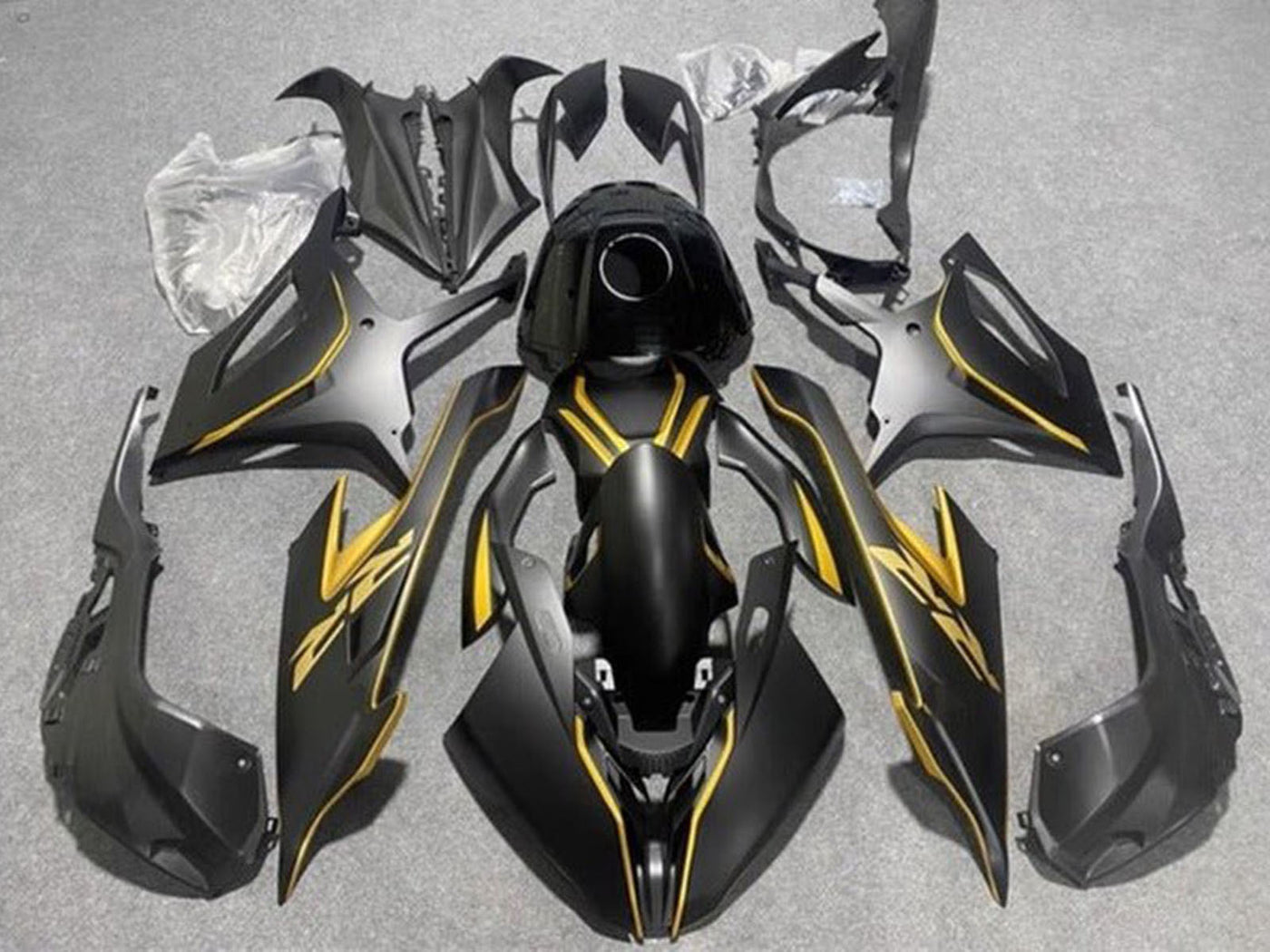 2019-2022 Matte Black Gold BMW S1000RR Fairing Kit