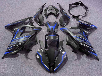 2019-2022 BMW S1000RR Matte Black Blue White Stripe Fairing Kit