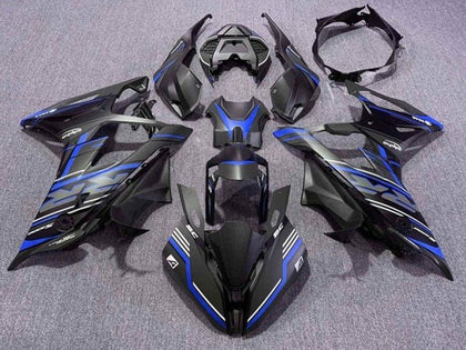 2019-2022 BMW S1000RR Matte Black Blue White Stripe Fairing Kit