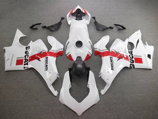 2020-2021 White Black Red Stripe Ducati Panigale V4 V4S Fairing Kit