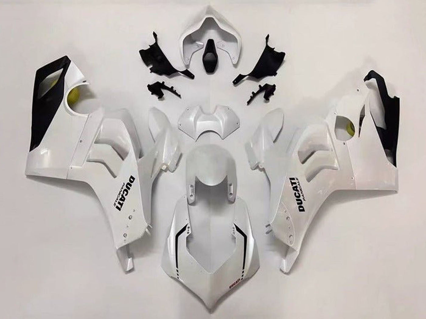 2020-2021 Pearl White Black Ducati Panigale V4 V4S Fairing Kit