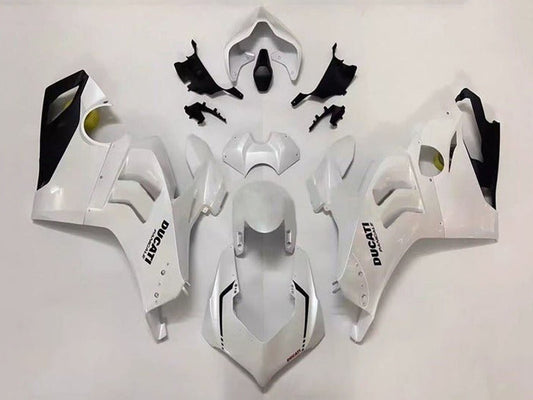 2020-2021 Pearl White Black Ducati Panigale V4 V4S Fairing Kit