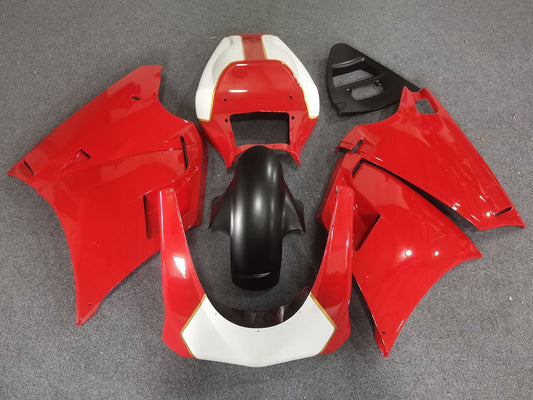 1993-2005 Red White Matte Black Gold Race Fairings Ducati 748 916 996 998 Fairing Kit