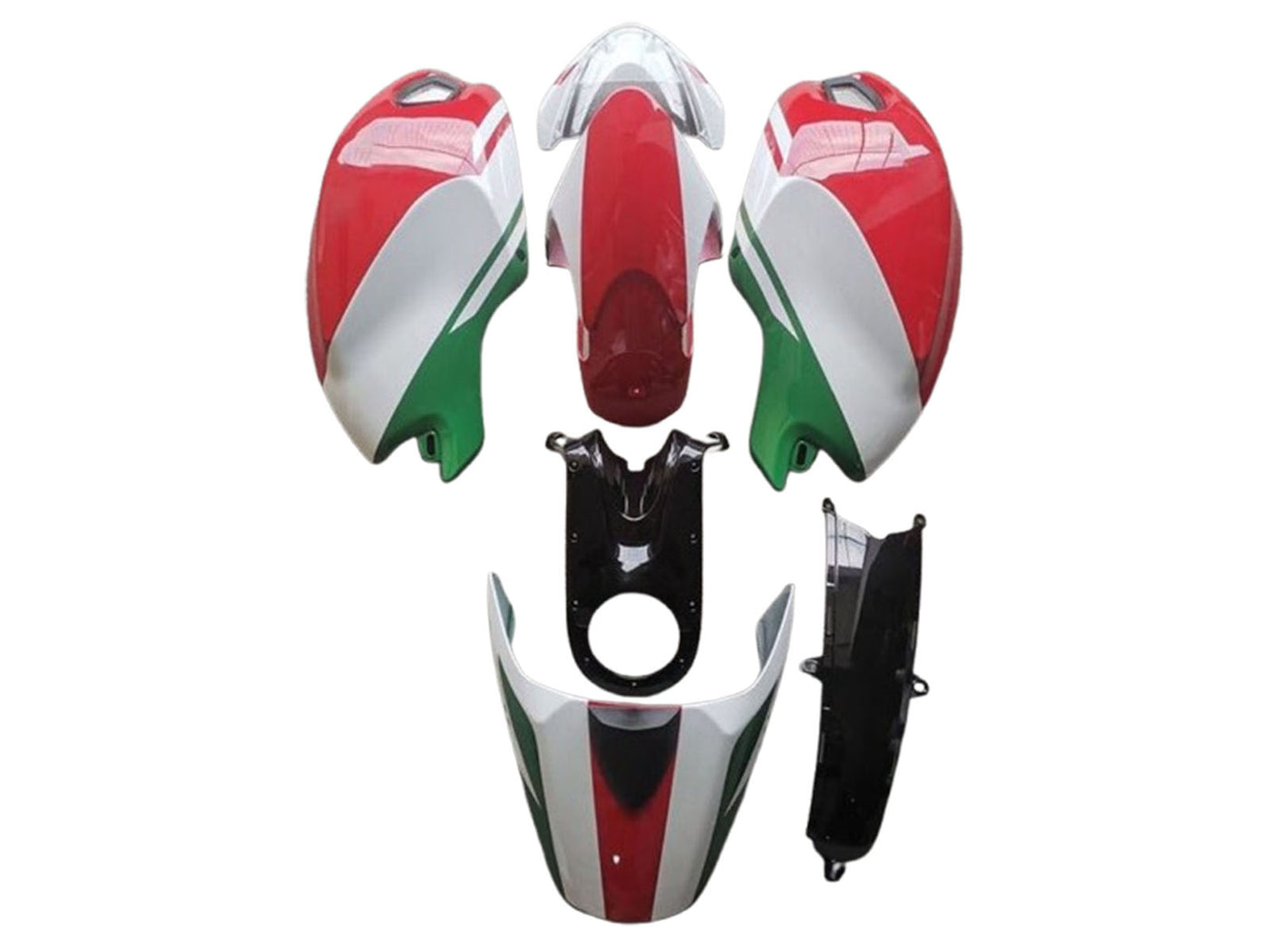 2008-2012 White Red Green Ducati Monster 696 796 1100 1100S Fairing Kit