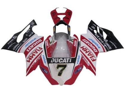2011-2014 Ducati 899-Panigale / 1199-Panigale White Red Fiamm Tim Panigale Fairing Kit