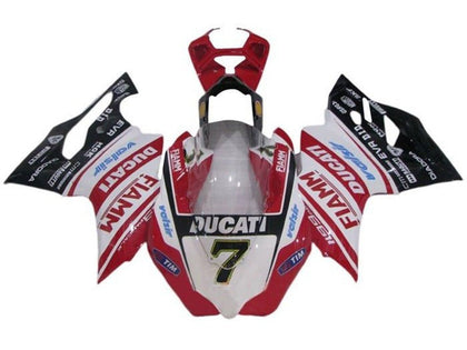 2011-2014 Ducati 899-Panigale / 1199-Panigale White Red Fiamm Tim Panigale Fairing Kit