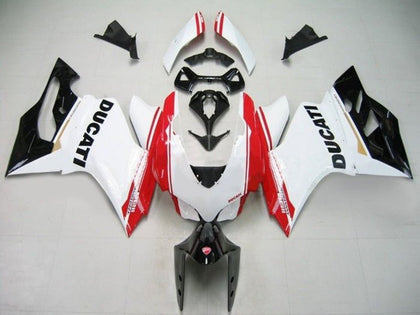 2011-2014 Ducati 899-Panigale / 1199-Panigale White Black Red Stripe Panigale Fairing Kit