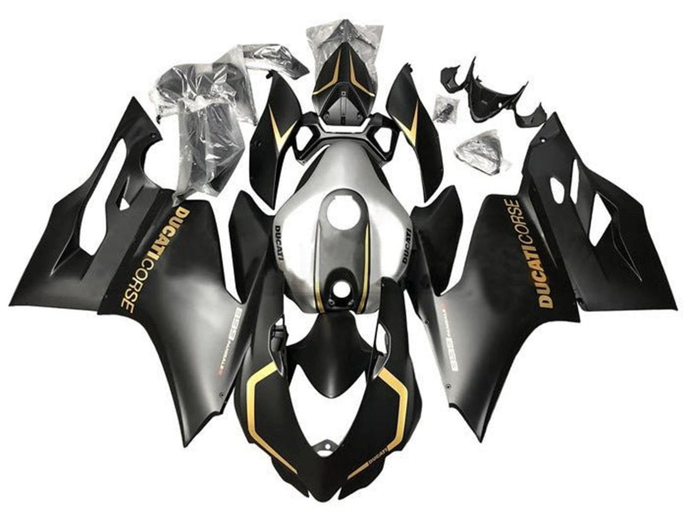 2011-2014 Matte Black Gold Silver Ducati Panigale 899 1199 Fairing Kit
