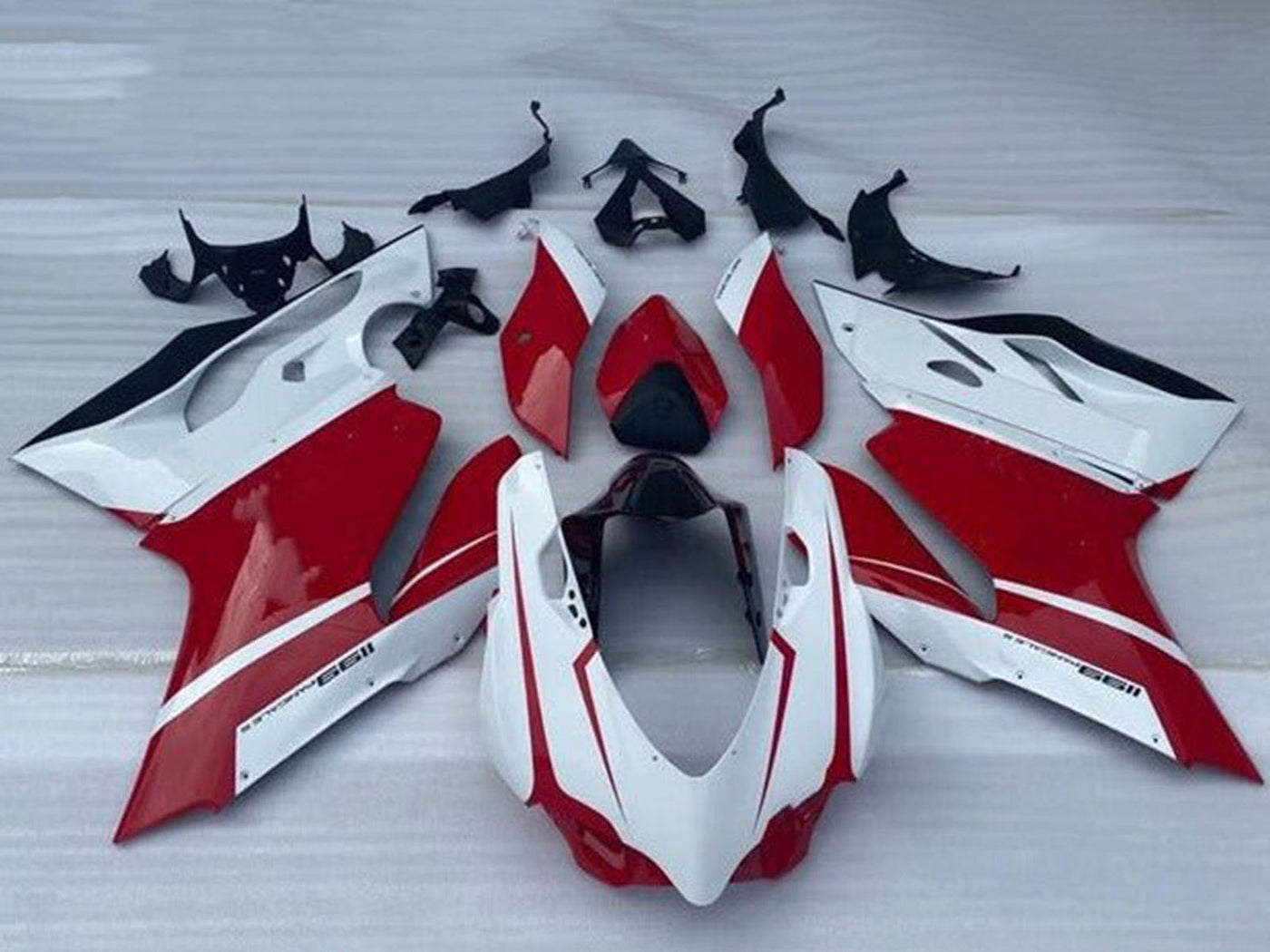 2011-2014 Glossy White Red Ducati Panigale 899 1199 Fairing Kit