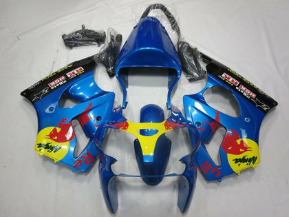 2000-2002 Kawasaki ZX-6R Blue Red Bull Fairing Kit