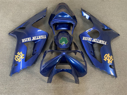 2003-2004 Kawasaki ZX-6R Blue Fighting Irish Fairing Kit
