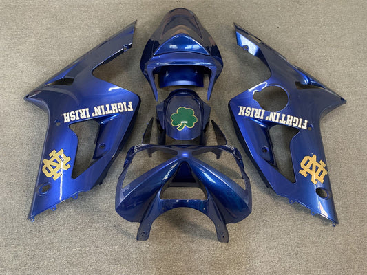 2003-2004 Blue Fighting Irish Kawasaki ZX6R 636 Fairing Kit