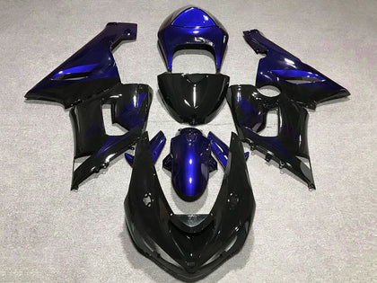 2005-2006 Kawasaki ZX-6R Black Blue Fairing Kit