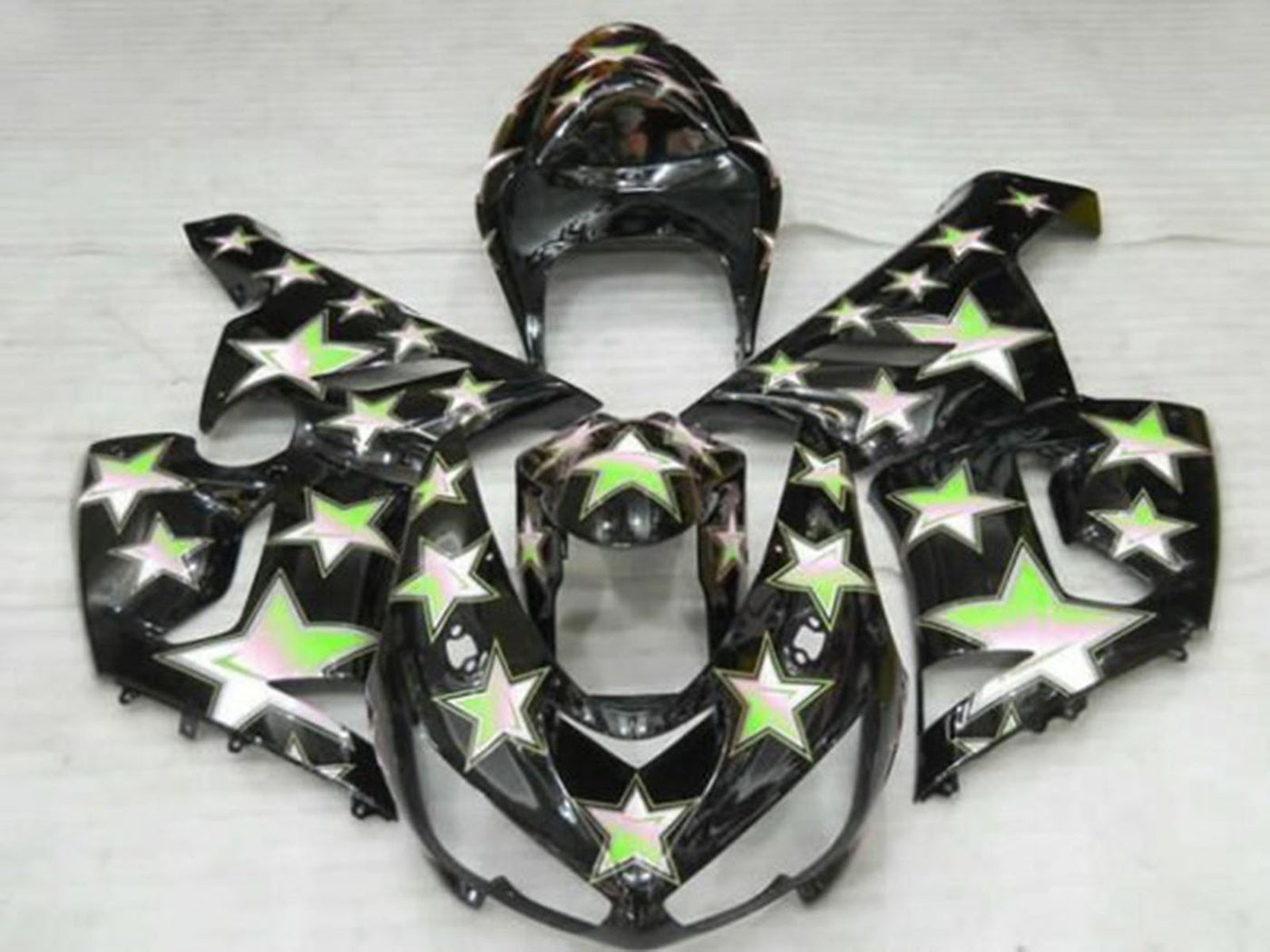 2005-2006 Black Green Star Kawasaki ZX6R 636 Fairing Kit