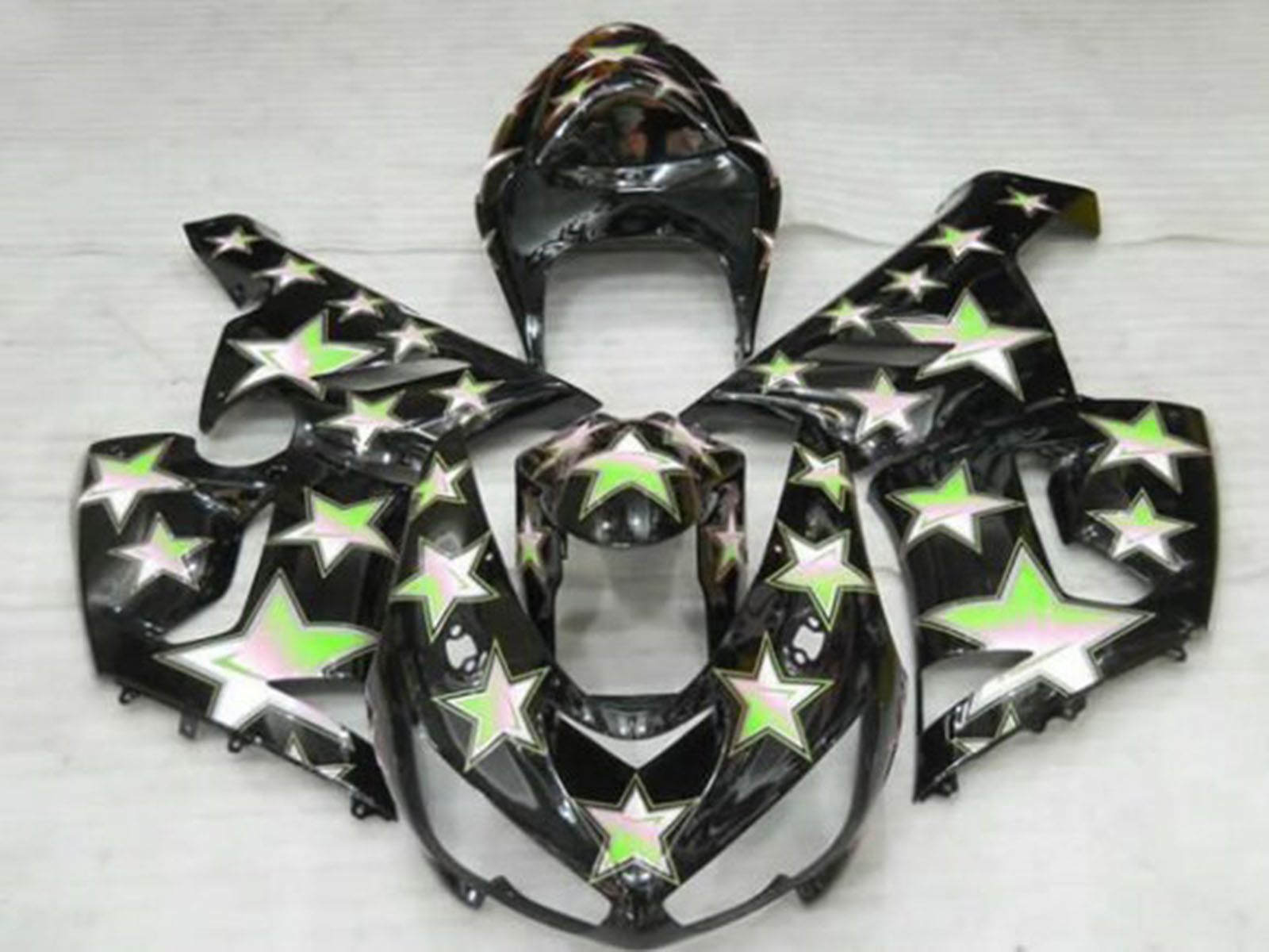 2005-2006 Black Green Star Kawasaki ZX6R 636 Fairing Kit