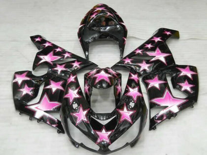 2005-2006 Kawasaki ZX-6R Black Pink Star Fairing Kit