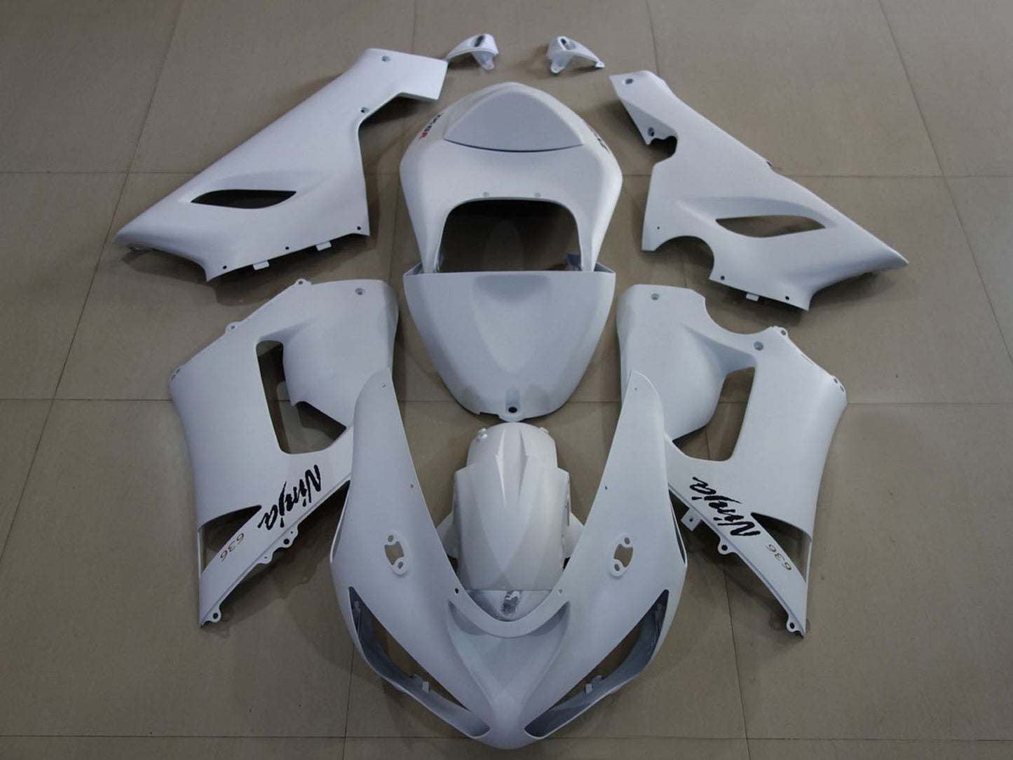2005-2006 Matte White Kawasaki ZX6R Motorcycle Fairings， Purchase 2005-2006 Matte White Kawasaki ZX6R Motorcycle Fairings UK - UK