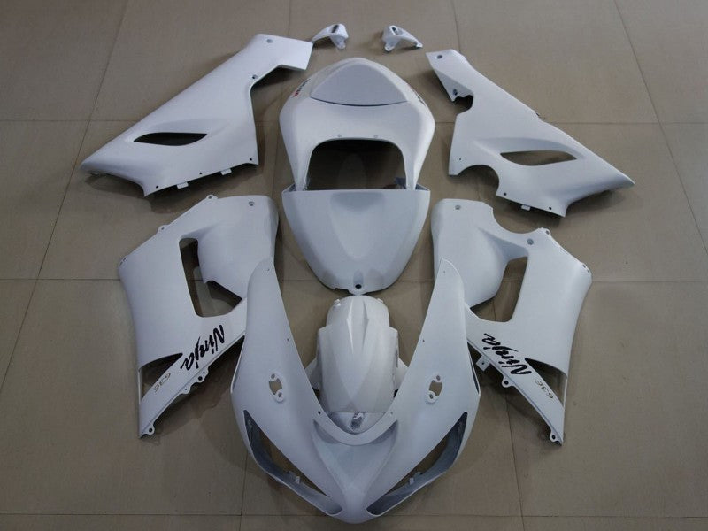 Purchase 2005-2006 Matte White Kawasaki ZX6R Motorcycle Fairings UK