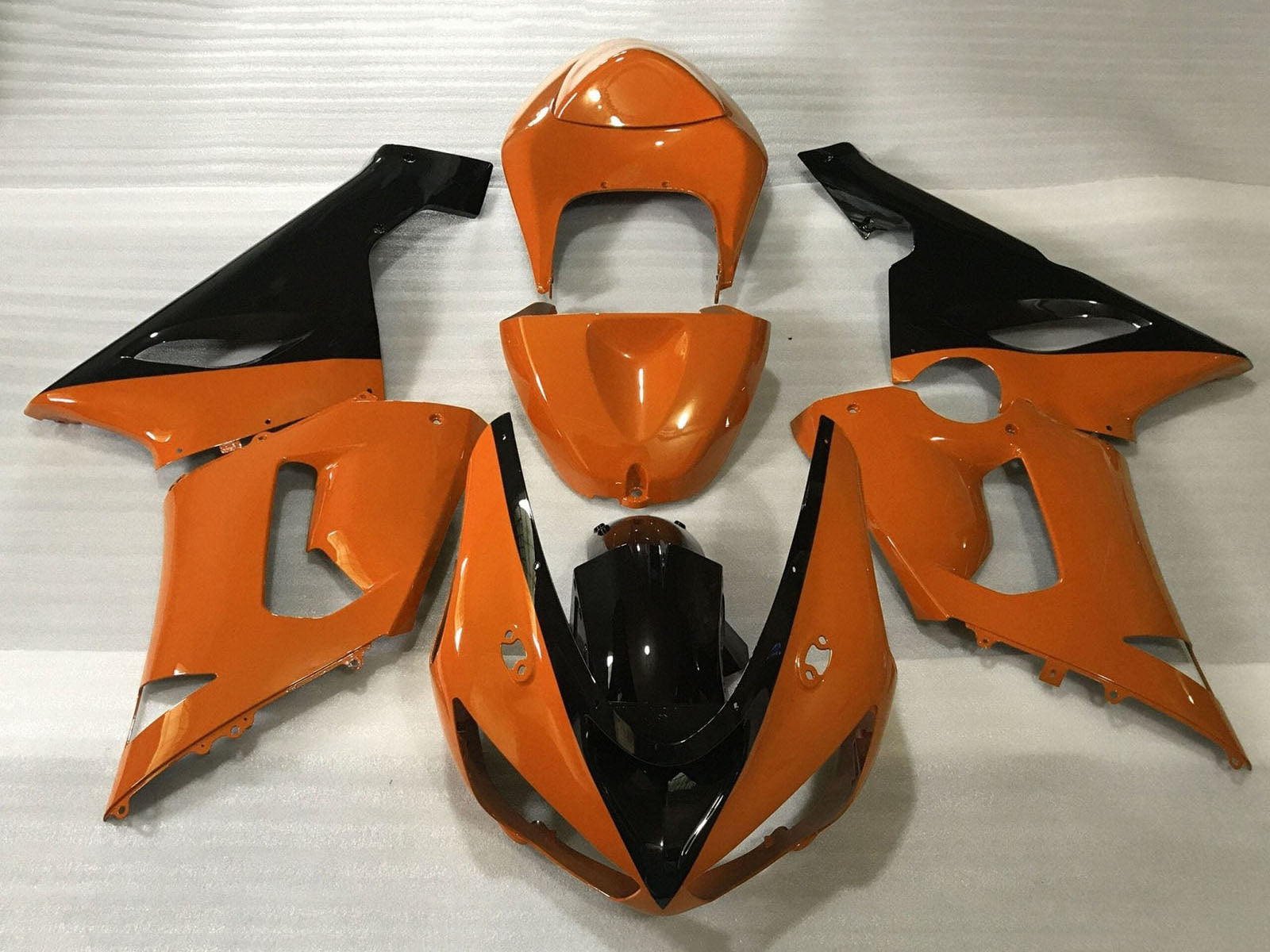 2005-2006 Orange Black Kawasaki ZX6R 636 Fairing Kit