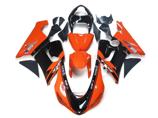 2005-2006 Orange Black Elf Kawasaki ZX6R 636 Fairing Kit