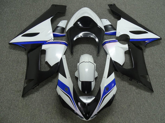 2005-2006 White Black Blue Kawasaki ZX6R 636 Fairing Kit