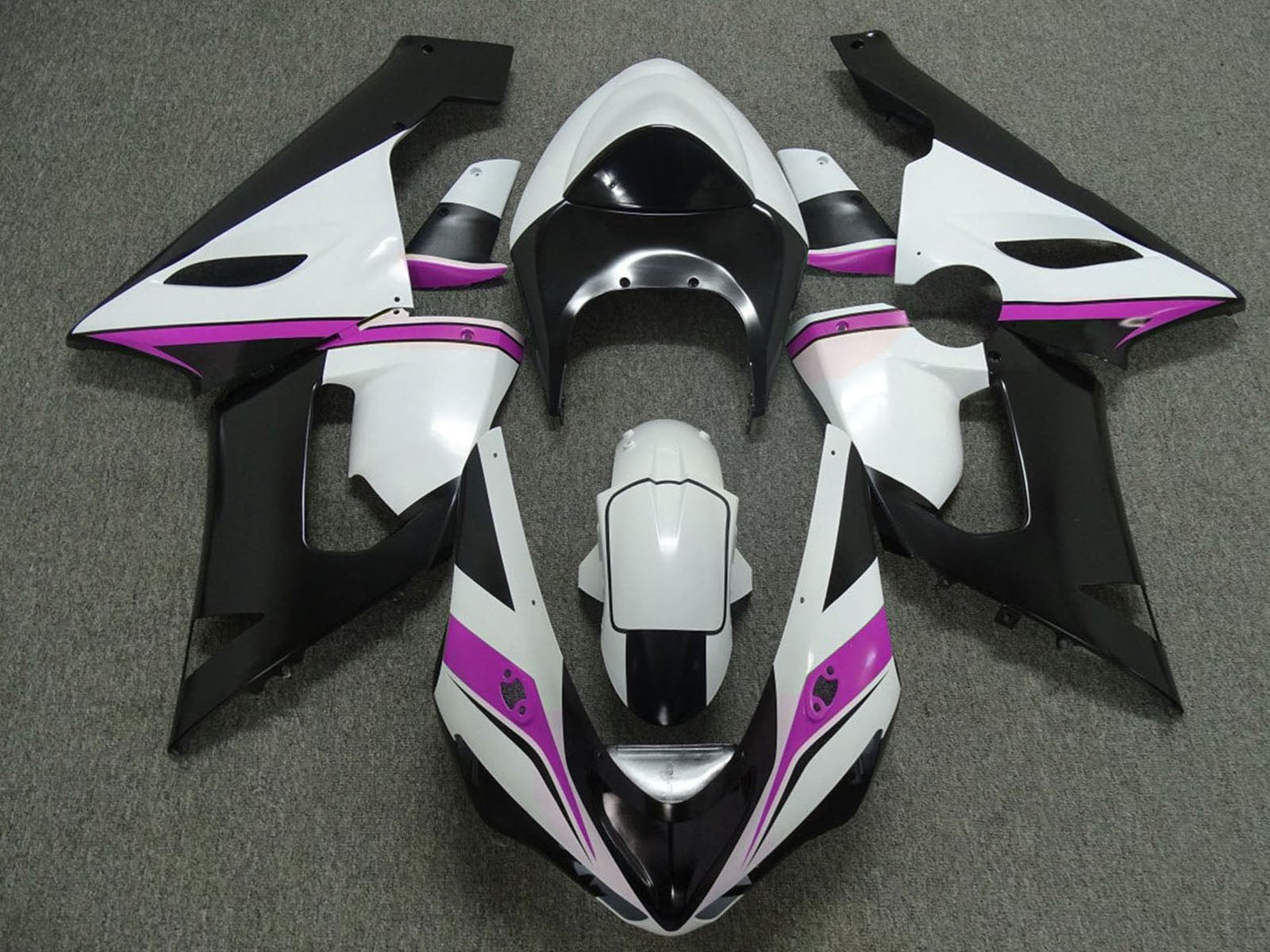 2005-2006 White Black Pink Kawasaki ZX6R 636 Fairing Kit