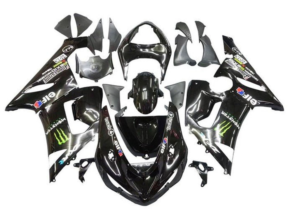 2005-2006 Black Monster Kawasaki ZX6R 636 Fairing Kit