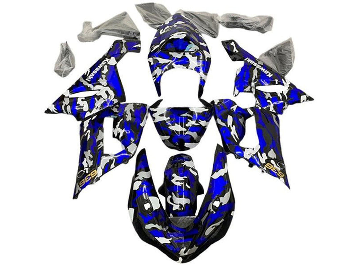 2005-2006 Blue Camouflage Kawasaki ZX6R 636 Fairing Kit