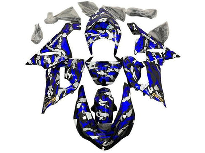 2005-2006 Kawasaki ZX-6R Blue Camouflage Fairing Kit