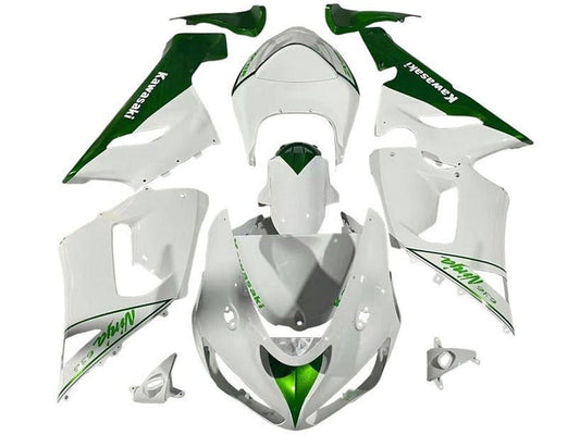 2005-2006 White Green Kawasaki ZX6R Motorcycle Fairings， Purchase 2005-2006 White Green Kawasaki ZX6R Motorcycle Fairings UK - UK