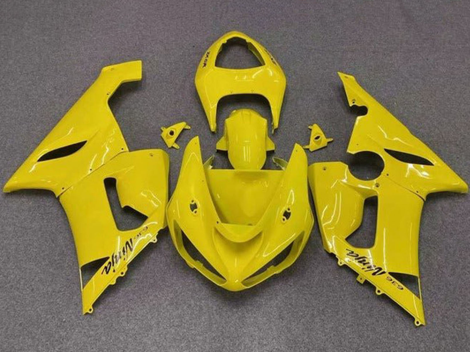 2005-2006 Yellow Kawasaki ZX6R Motorcycle Fairings， Purchase 2005-2006 Yellow Kawasaki ZX6R Motorcycle Fairings UK - UK