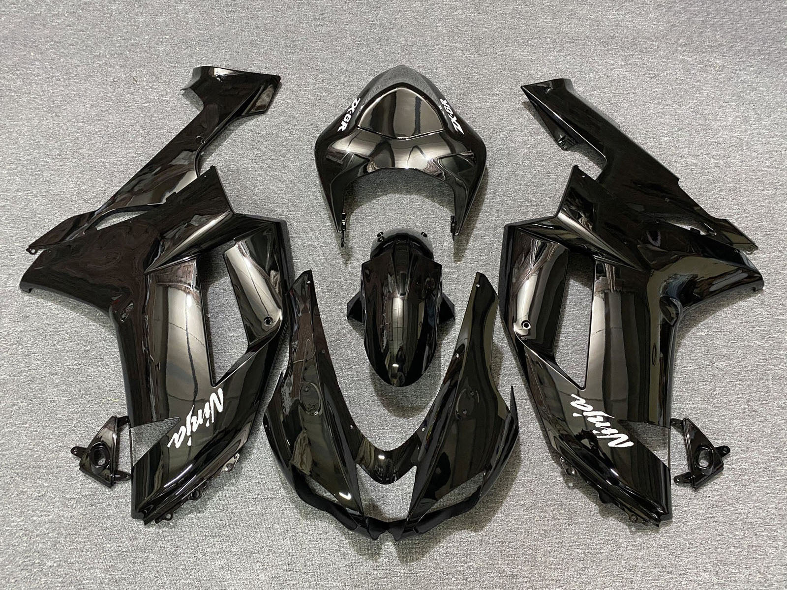 2007-2008 Black Kawasaki ZX6R Motorcycle Fairings， Purchase 2007-2008 Black Kawasaki ZX6R Motorcycle Fairings UK - UK