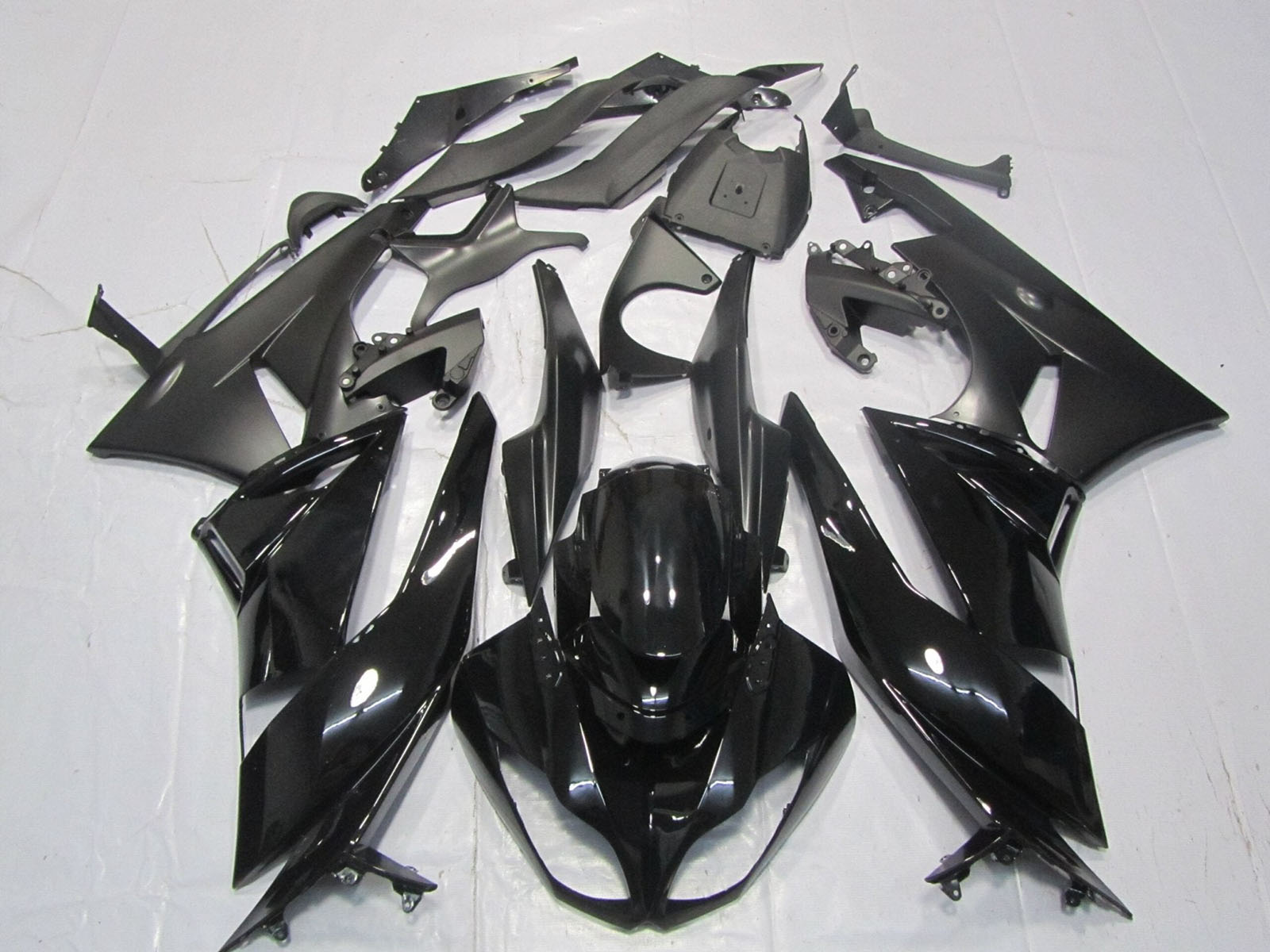 2007-2008 Black Matte Black Kawasaki ZX6R 636 Fairing Kit