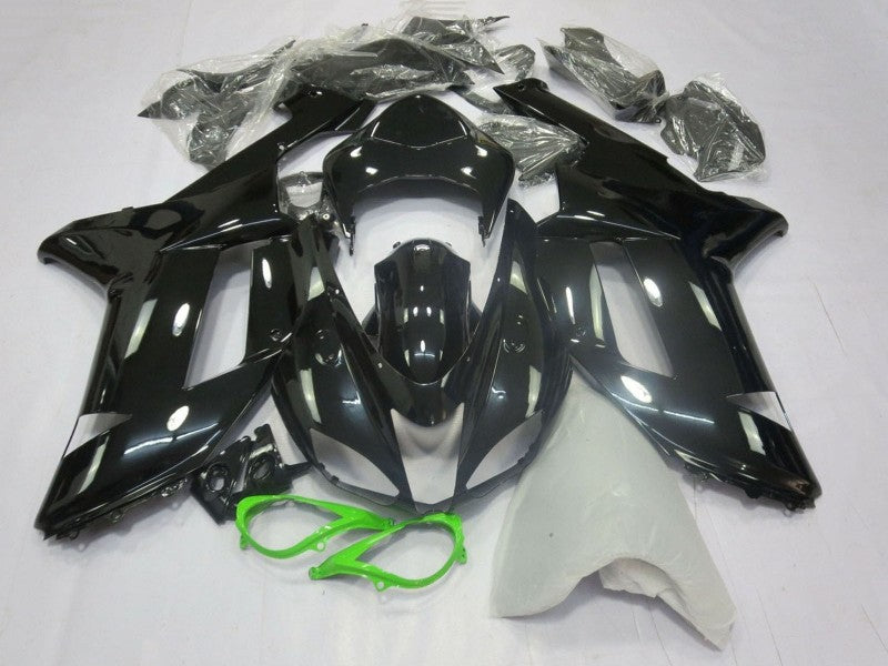 Purchase 2007-2008 Glossy Black Neon Green Kawasaki ZX6R Motorcycle Fairings UK