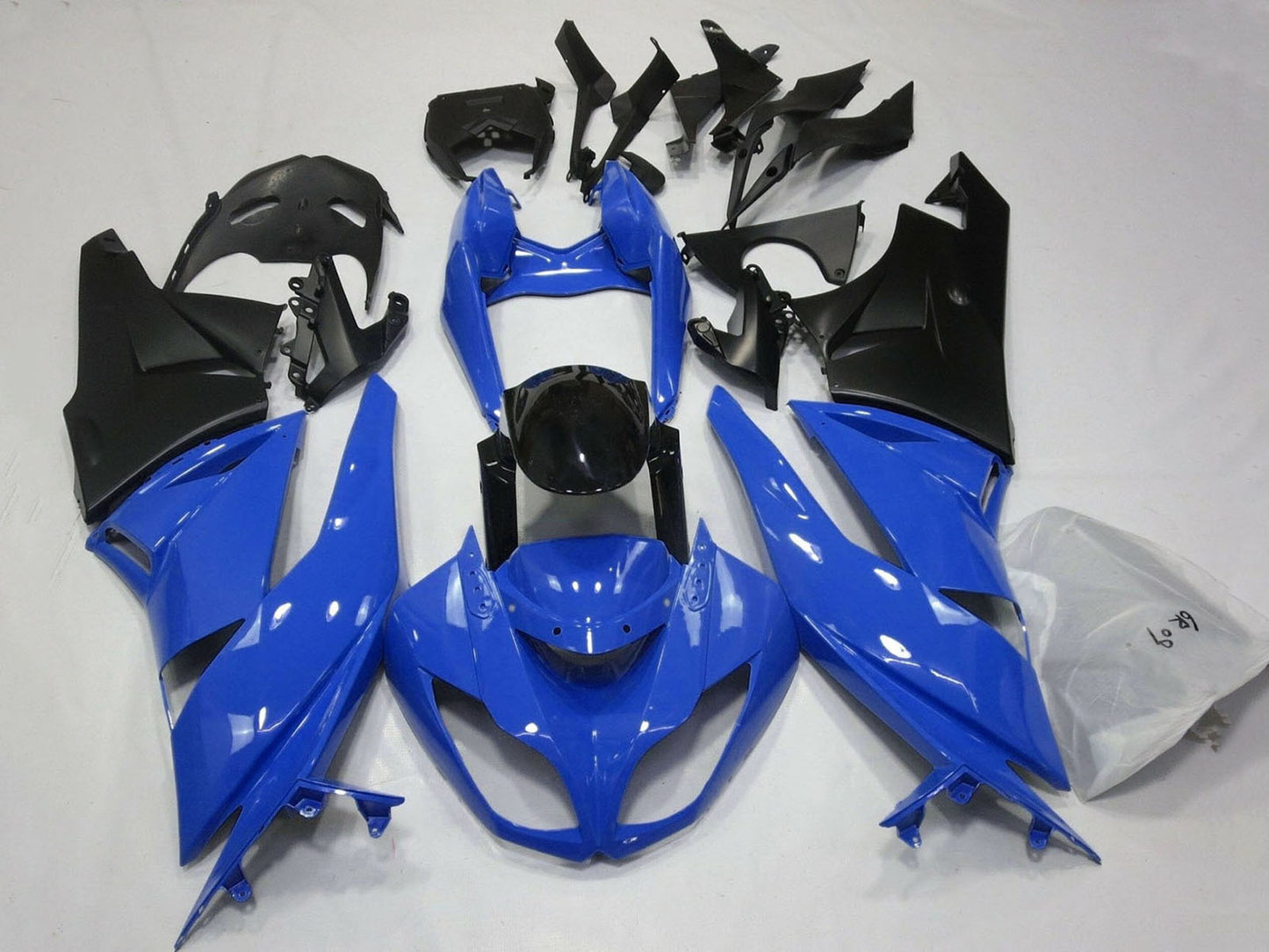 2007-2008 Blue Black Matte Black Kawasaki ZX6R 636 Fairing Kit