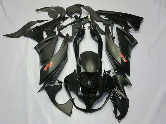 2007-2008 Matte Black Black Red Kawasaki ZX6R 636 Fairing Kit