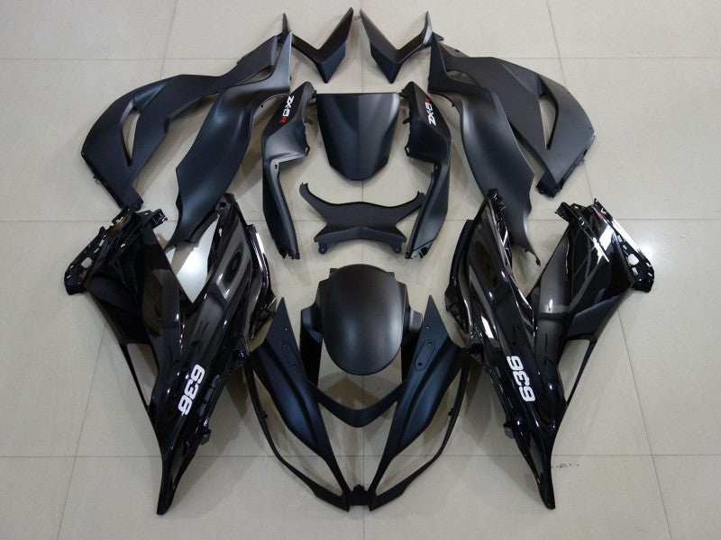 Purchase 2007-2008 Matte Black Glossy Black White Kawasaki ZX6R Motorcycle Fairings UK