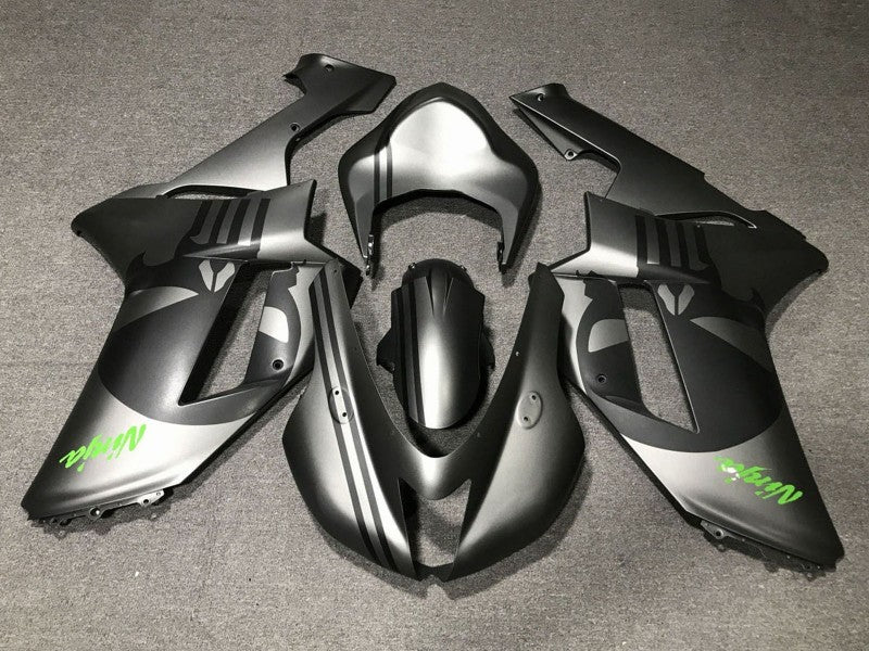 Purchase 2007-2008 Matte Silver Matte Black Skull Kawasaki ZX6R Motorcycle Fairings UK