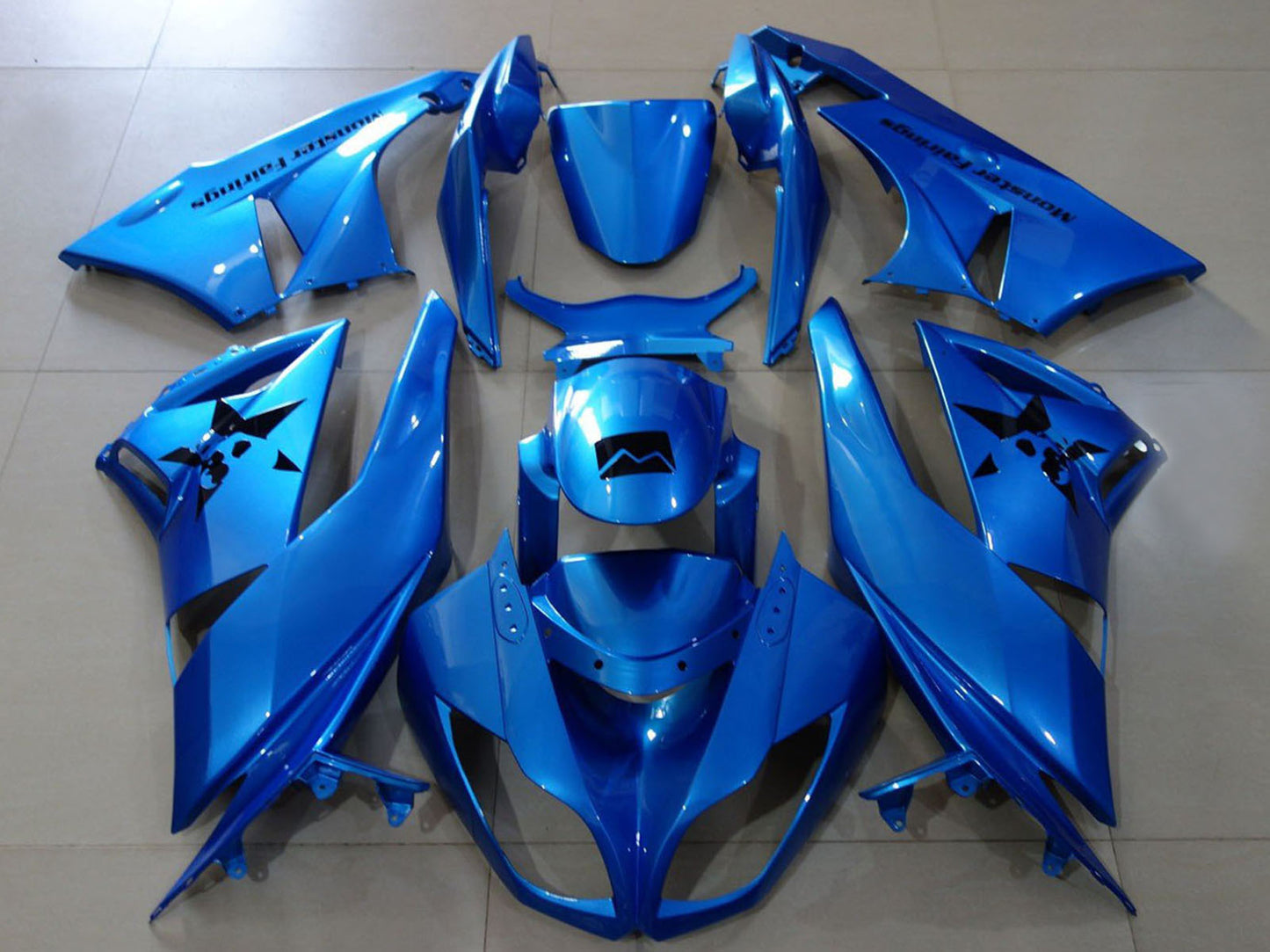 2007-2008 Metallic Blue Kawasaki ZX6R 636 Fairing Kit