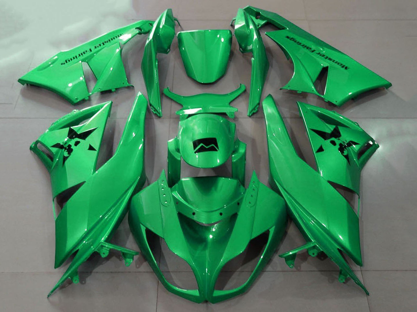 2007-2008 Metallic Green Kawasaki ZX6R 636 Fairing Kit