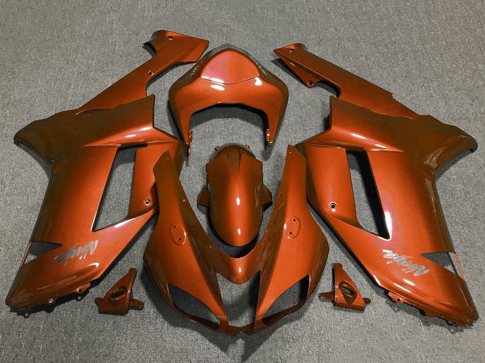 2007-2008 Orange Kawasaki ZX6R Motorcycle Fairings， Purchase 2007-2008 Orange Kawasaki ZX6R Motorcycle Fairings UK - UK