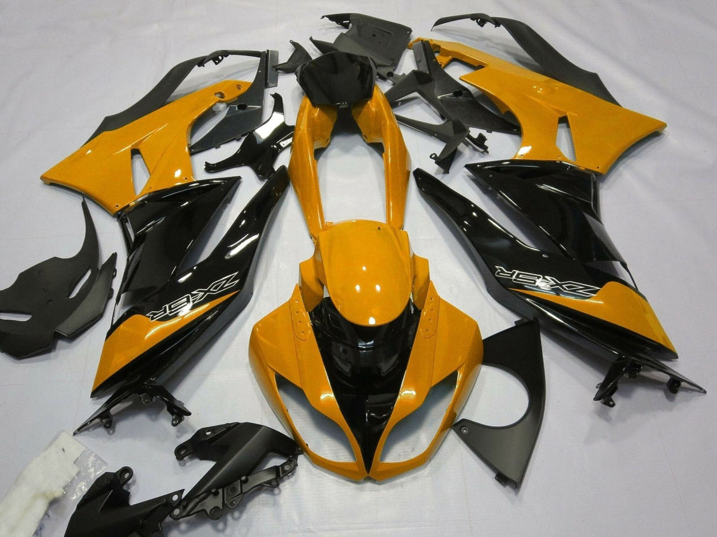 2007-2008 Orange Black Kawasaki ZX6R 636 Fairing Kit