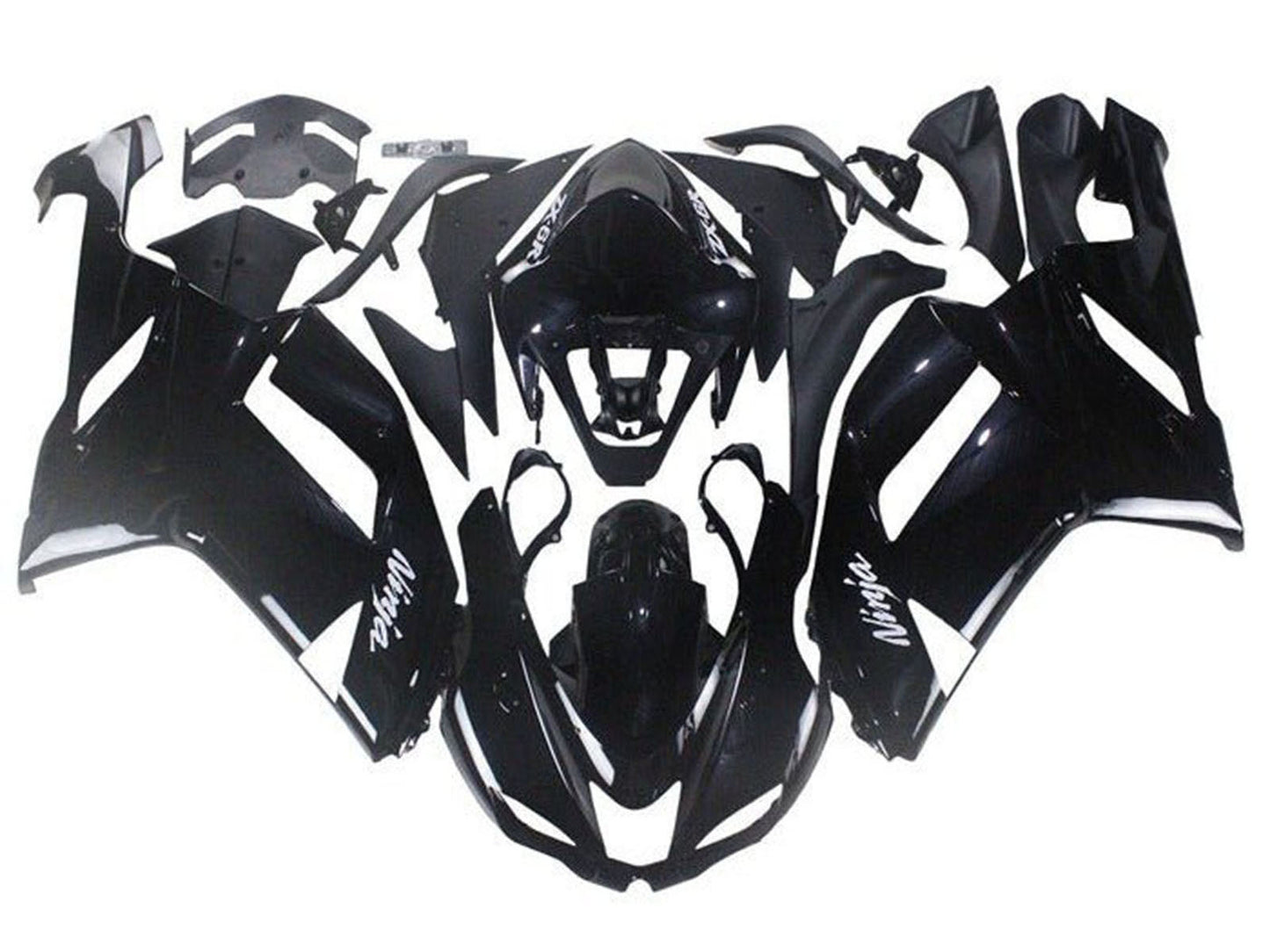2007-2008 All Black Kawasaki ZX6R 636 Fairing Kit