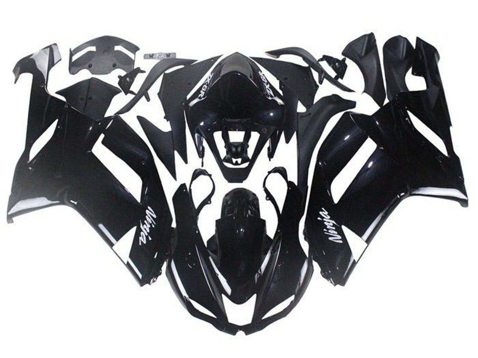 2007-2008 All Black Kawasaki ZX6R 636 Fairing Kit