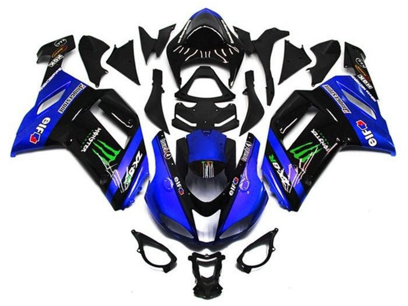 Purchase 2007-2008 Blue Black Green Monster Kawasaki ZX6R Motorcycle Fairings UK