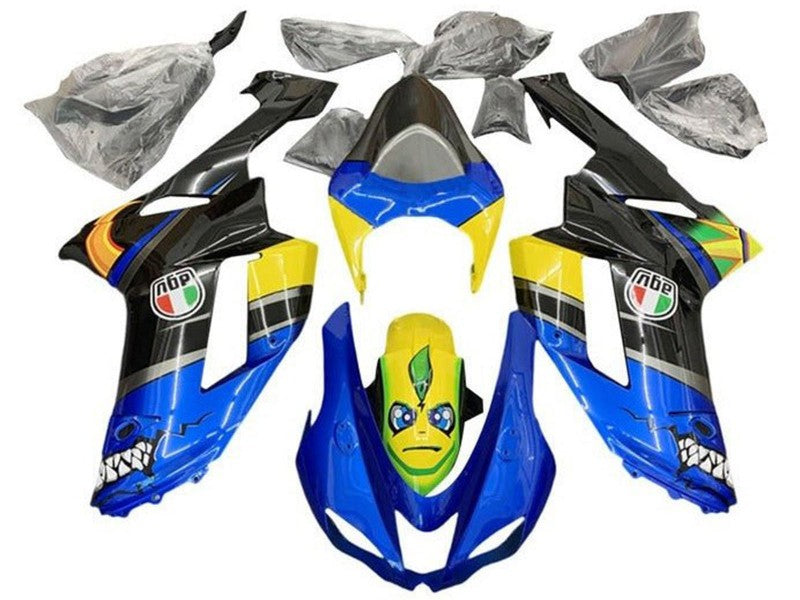 Purchase 2007-2008 Blue Black Yellow Shark Kawasaki ZX6R Motorcycle Fairings UK