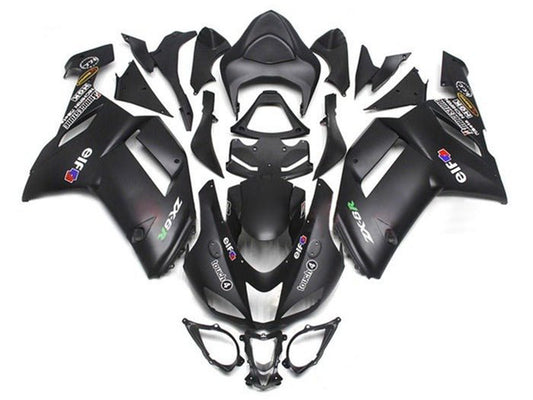 2007-2008 Matte Black Elf Kawasaki ZX6R 636 Fairing Kit