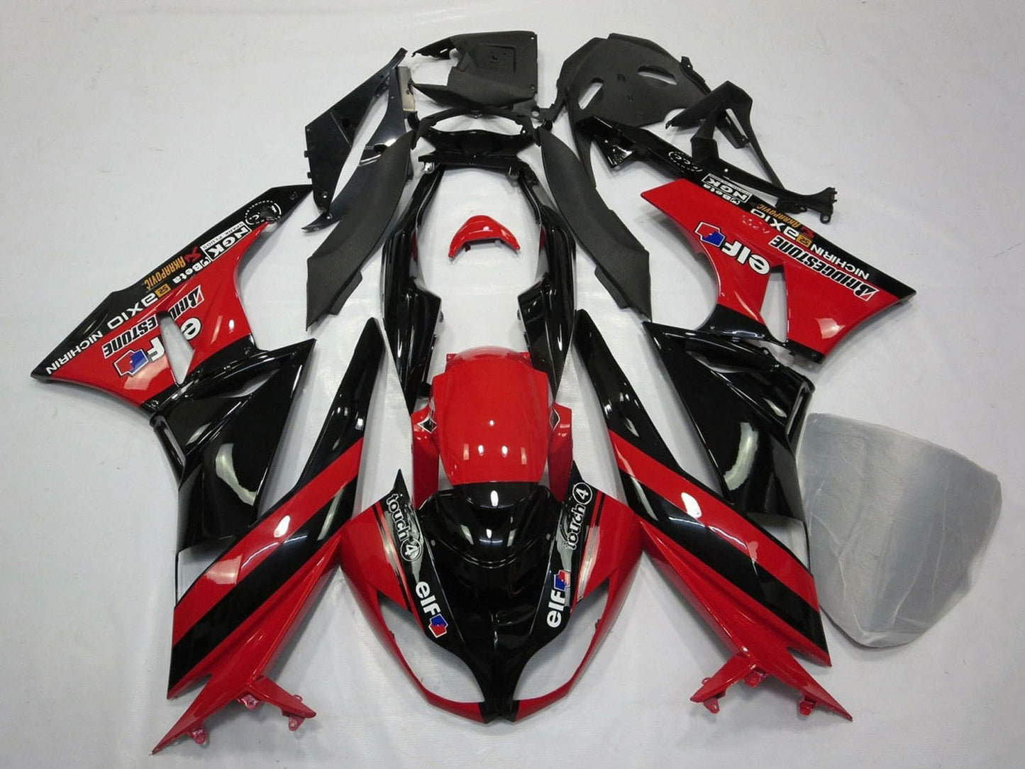 2009-2012 Red Black Elf Kawasaki ZX6R 636 Fairing Kit